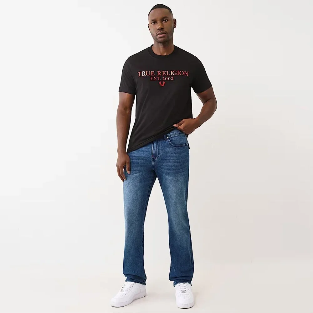 NWT New $159 True Religion Ricky Straight Leg Flap Pockets Jeans Size 30 x 33